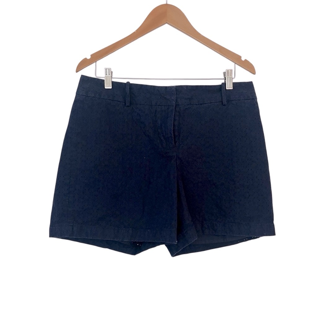 Talbots Dark Blue Women's Eyelet Chino Shorts - Size 14 Petite